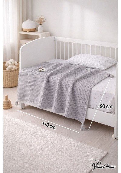 Vionel Home %100 Pamuk Waffle Bebek Pikesi 90x110 Cm Nefes Alabilir Örtü, Yumuşak Dokulu, 7 Renk Seçenekli Bebek Battaniyesi