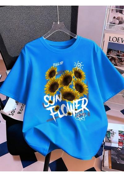 Noıssey Urban Pop Graphic Kadın Tişört Koleksiyonukod 5097 Bebe Mavi