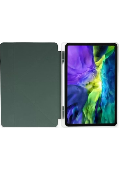 Newface Apple İpad Pro 11 2024 Kılıf Kalemlikli Mars Tablet Kılıfı - Koyu Yeşil