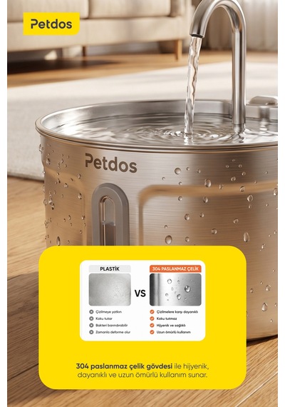 Aqua Pure Otomatik 2.2 L Kedi Köpek Su Pınarı Su Çeşmesi Ultra Sessiz Pd-s101