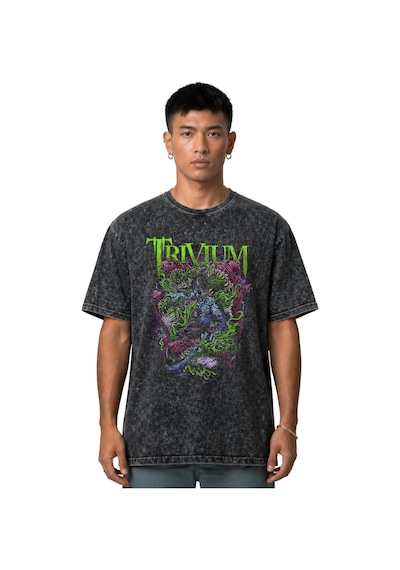 Trivium Rock Metal Müzik Grubu Ön Baskılı Unisex Oversize Vintage Siyah