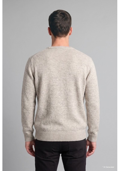 Defacto Standart Fit Bisiklet Yaka Triko Basic Kazak Erkek I3774ax26wnbg170 Bej-bg170