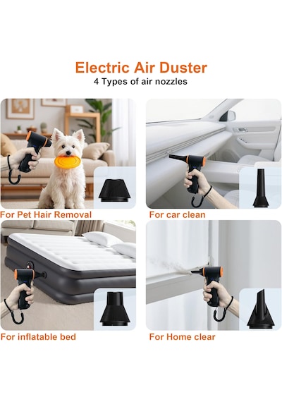 Jufınx Turbo Jet Fan, 3 Mod, 150g Üfleme Gücü, Bilgisayar - Araba - Klavye Temizliği İçin Güçlü Mini Fan