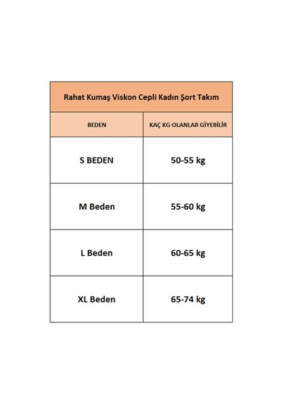 Rahat Kumaş Viskon Cepli Kadın Şort Takım 2106 Kavuniçi Çok Renkli