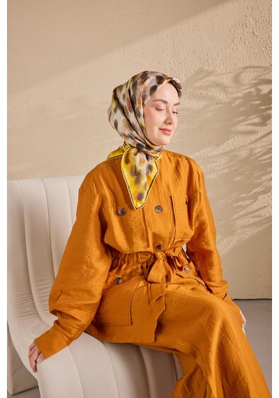 Silk Home Twill İpek Eşarp Noiré Sarı 90x90 Çok Renkli