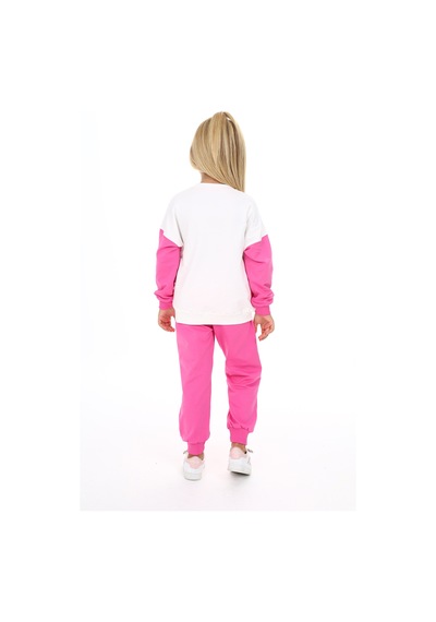 Toontoy Kids Toontoy Kız Çocuk Garni Önü Yazı Baskılı Eşofman Takım Açık Fuşya