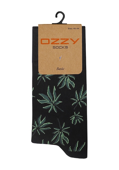 Ozzy Socks Yeşil Çiçek Desenli Çorap Çok Renkli