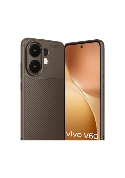 Vivo V60 5g Uyumlu Auto Focus Karbon Kapak - Kahverengi