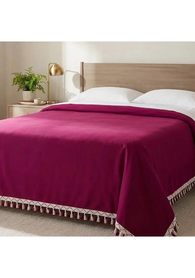 Çift Kişilik Yatak Örtüsü 200 X 230 Cm - Bordo Bordo
