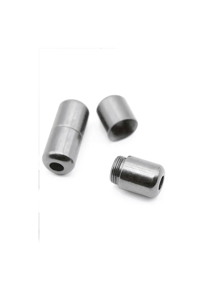 Ayarlanabilir 1 Çift Gümüş Simli Vidalı Kapsül Uçlu 6 Mm Lastik Pratik Bağcık Gümüş