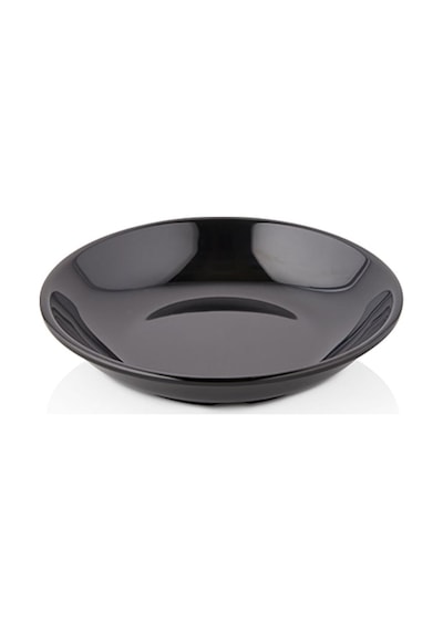 6 Adet 20 Cm Çukur Yemek Çorba Tabağı Makinede Yıkanabilir Siyah Servis Tabağı 3,8 Cm Yükseklik