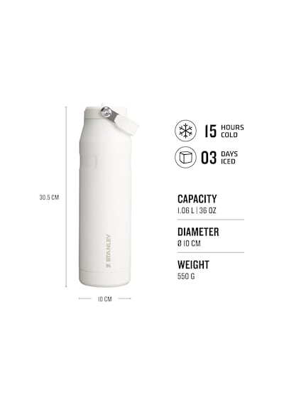 Stanley The Iceflow Flip Straw Pipetli Termos Bardak 1.06 L Beyaz