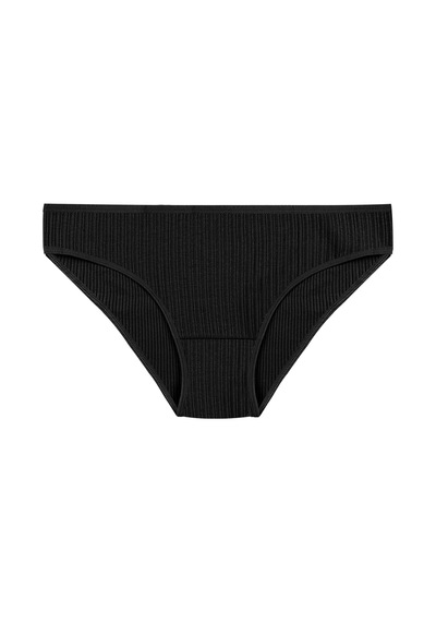 Kadın 3'lü Ajur Slip 11058 Siyah - Mavi
