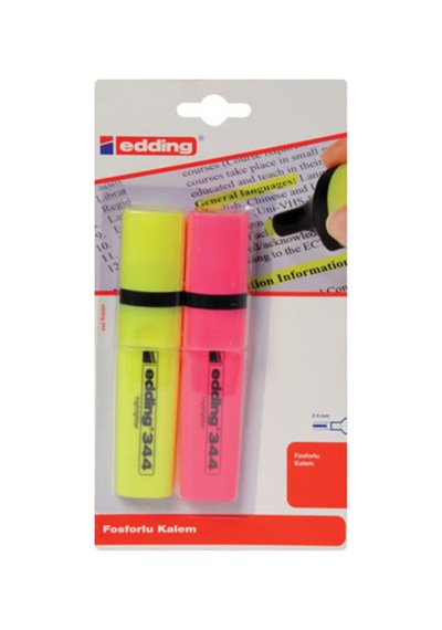 Edding 2'li Fosforlu Kalem Sarı+pembe 2 Adet