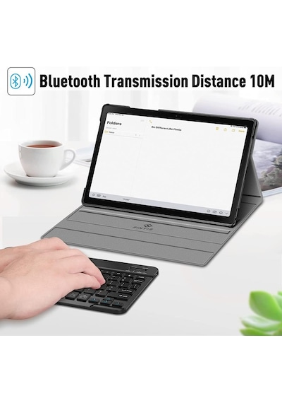 Samsung Galaxy Uyumlu Tab A8 10.5 Sm-x200 X205 X207 Kılıf Kablosuz Klavyeli Kılıf Mobax Türkçe Klavye