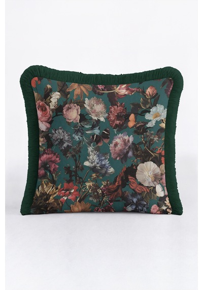 Çiçek Desenli Vintage Botanik Saçaklı Yastık Kılıfı - Romantik Bahçe Siyah Püsküllü Kırlent Kılıfı Sessiz Sahil Opal Çiçek Desenli Vintage Botanik Saçaklı Yastık Kılıfı - Romantik Bahçe Siyah Püsküllü Kırlent Kılıfı Sessiz Sahil Opal
