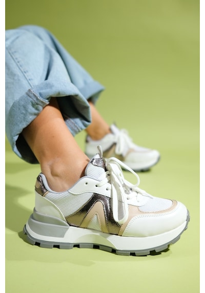 Luvishoes Luvi Shoes Calm Beyaz Platin Kadın Spor Ayakkabı Beyaz - Platin