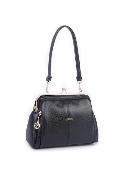Nas Bag Burslu Klipsli Vintage Omuz Ve Çapraz Çanta 23x20 Cm Ebatlarındadır Siyah Victoria