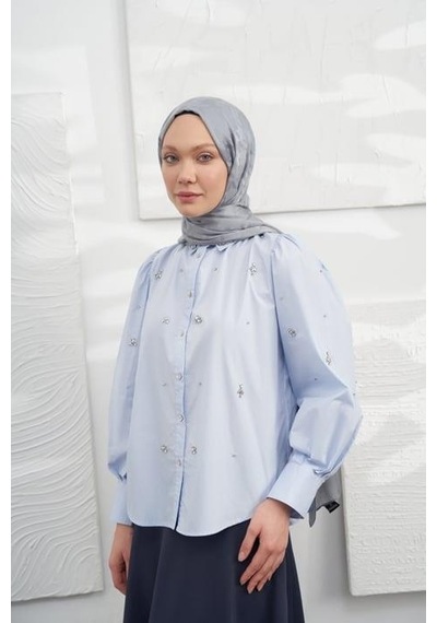 Armanda Jakarlı Şal - Kazayağı Desenli - Gri - Gri
