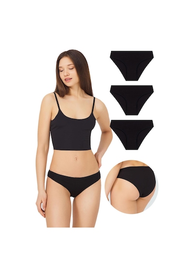 Cottonhill Basic Pamuklu Kadın Bikini Külot 3'lü Paket - 7 Çok Renkli 2 Çok Renkli