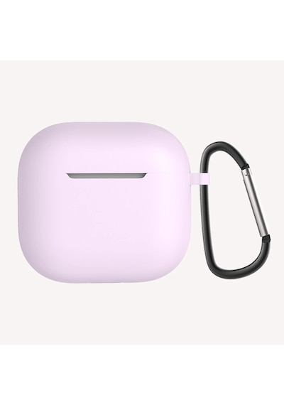 Apple Uyumlu AirPods 4 Kılıfı Silikon Kılıf Şarj Bölümü Tıpalı Soft Yumuşak Kablosuz Şarj Destekli K Lila