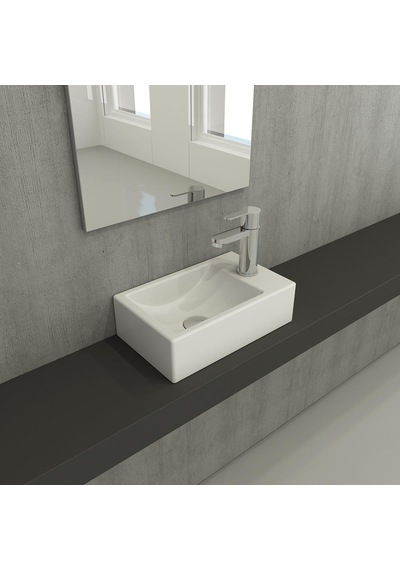 Bocchi Milano Dar Sağ Lavabo 1419-002-0126 Mat Beyaz