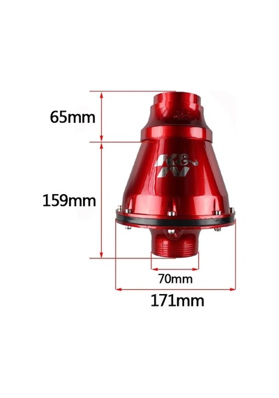 K&n Kn Performans Artırıcı Apollo Tip Açık Hava Filtresi 6.5cm Kırmızı Renk - Yüksek Performans
