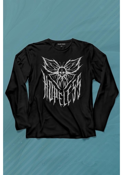 Hopeless Gothic Umutsuz Black Karanlık Uzun Kollu Tişört Baskılı T-shirt 001