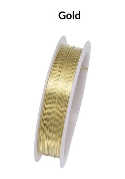 1.0 Mm Boncuk Dizme Teli El Yapımı Stil Ve Şekillendirme Teli Dıy Takı Ve Mücevher Teli Altın Renk Gold Tel