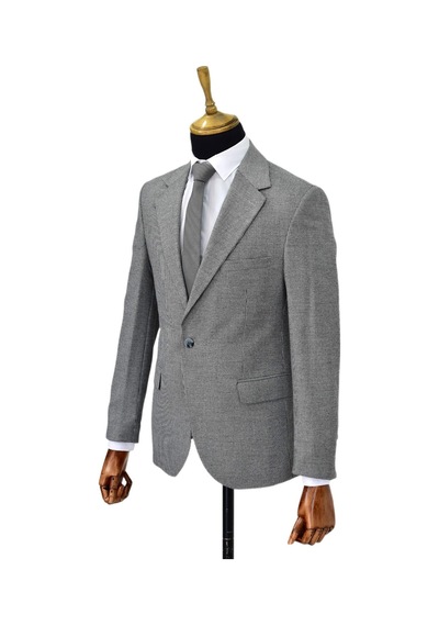 Erkek Gri Tek Spor Ceket Çift Yırtmaçlı Bgl-st03981 Gri