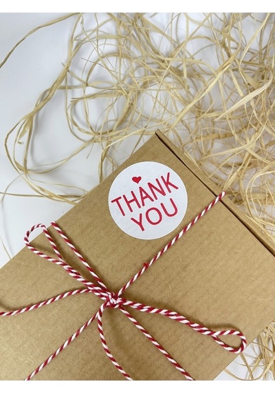 Thank You Kalpli 50 Mm Beyaz Yuvarlak Sticker Etiket 100 Adet