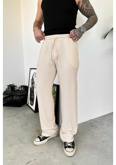 Bej Sandy Comfort Baggy Pantolon Bej
