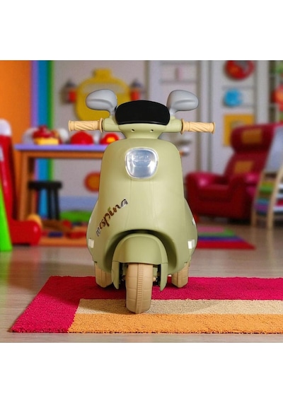 Akülü 3tekerlekli Çocuk Motoru Uzaktan Kumandalı 50kilo Taşıma Kapasiteli Müzik Çalarlı 1-6yaş Haki