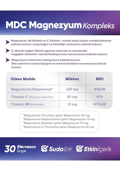 Magnezyum Kompleks 30 Efervesan Saşe