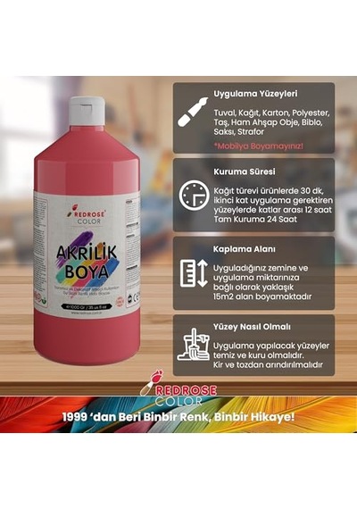 Pembe Akrilik Boya 1000 Gr 0,15 L