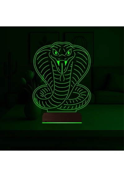 Luvivia Kobra Yılan Tattoo Tasarım 3d Lamba - Masa Gece Lambası Şeffaf