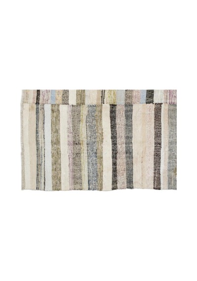 El Dokuması Vintage Yün-pamuk Çizgili Çaput Halı 0974 158 X 285 Cm Çok Renkli