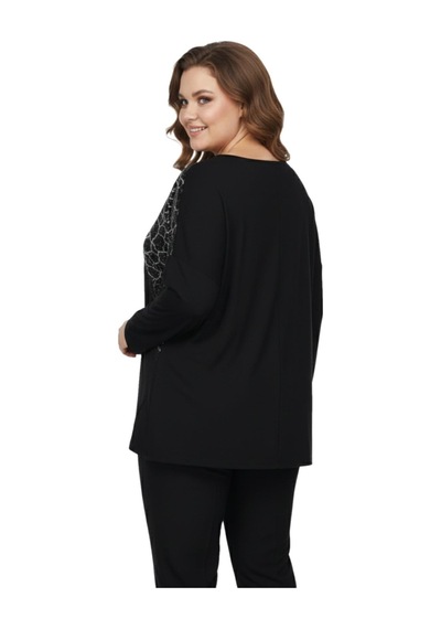 Wearon Kadın Siyah Sıfır Yaka Taşlı Bluz Bgl-st05156 Siyah