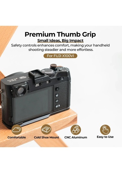 Freewell Fuji X100vı Thumb Grip With Cold Shoe Mount Siyah