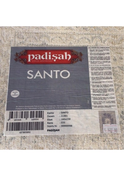 Padişah Halı Santo Serisi 31881 035 Tüm Ebatlar