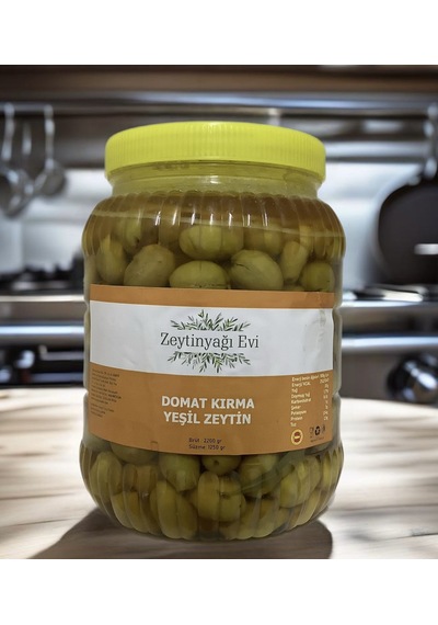 El Kırması Domat Sofralık Yeşil Zeytin İri Kalibre Pet Şişe 2200 Gram