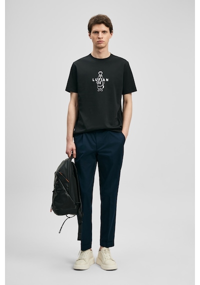 Lufian Sımbad Modern Grafik T- Shirt Siyah Siyah 111020307100100 Siyah