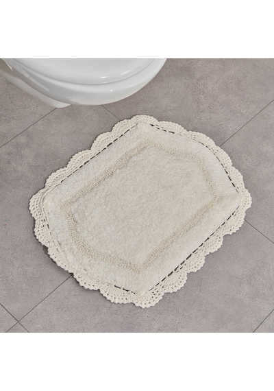 Soft Lace 2'li Banyo Paspası - Ekru - 40x60 Cm + 60x90 Cm Çok Renkli