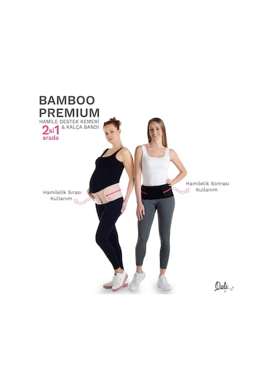 Owli Bamboo Premium Hamile Destek Kemeri 2'Si 1 Arada Siyah