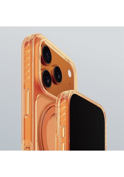 Apple Uyumlu iPhone 17 Pro Max  Kılıf M-safeli Airbag Standlı Amazingthing Titan Pro Magspin Kapak Turuncu Turuncu