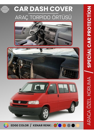 Volkswagen Transporter T4 1990-2003 Torpido Örtüsü Ön Göğüs Koruma Torpido Koruma Tam Uyum Kaymaz - 624 Stiloto