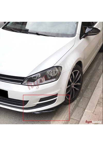 VW Golf 7 Ön Tampon Flap Seti - Piano Black - Universal - Abs Plasti