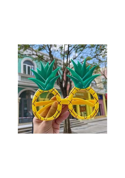 Tropikal Hawaii Ananas Şekilli Parti Gözlüğü 9.5 X 14 Cm Bx40 Diğer