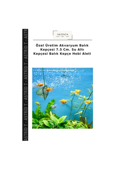 Özel Üretim Akvaryum Balık Kepçesi 7.5 Cm. Su Altı Kepçesi Balık Kepçe Hobi Aleti
