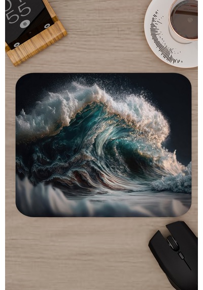 Dalgalar Kaymaz Dikişli Kauçuk Oyuncu Mousepad V2 - 22x18 Gaming Mouse Pad Fare Altlığı